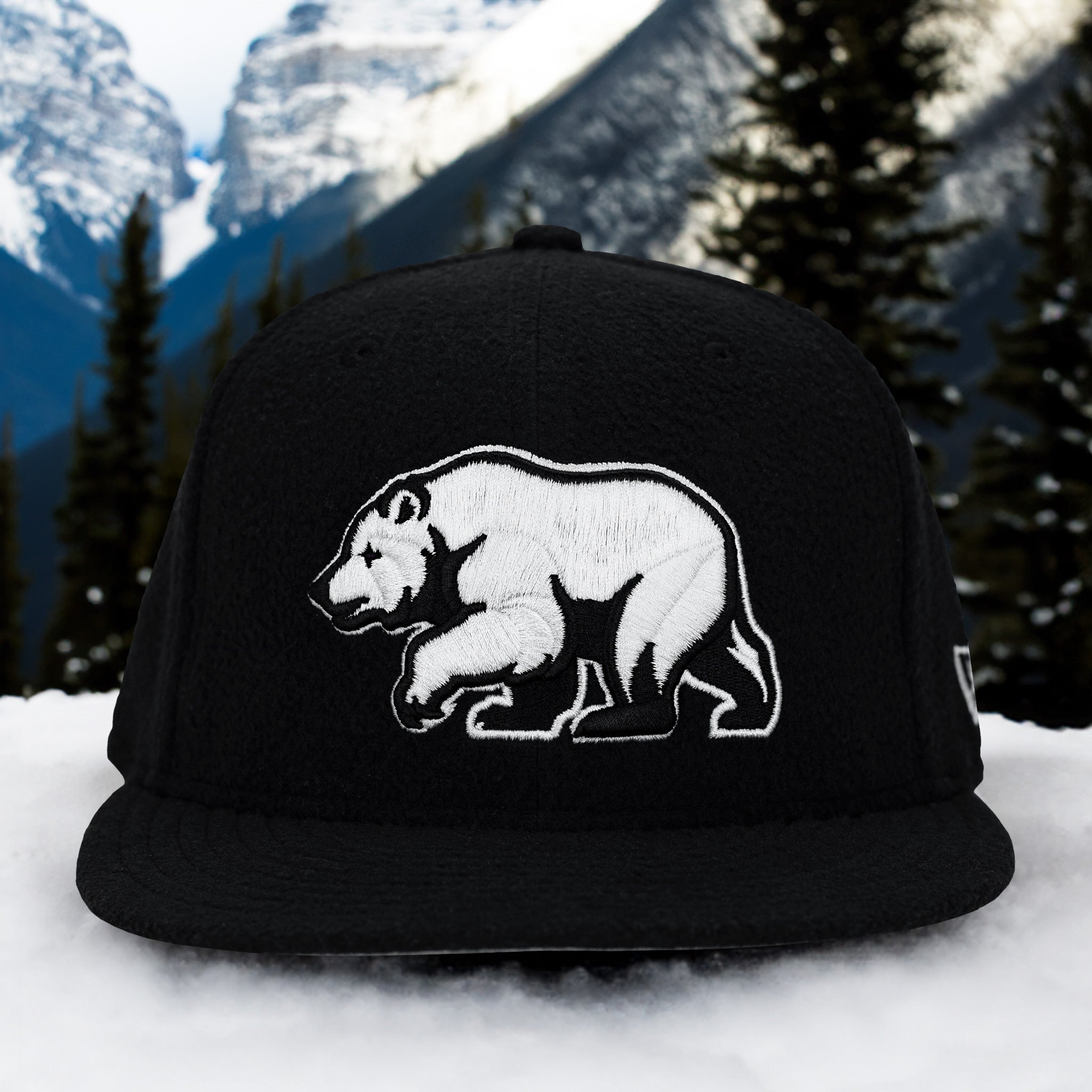 Bear Explorer - Black Micro Fleece New Era 59Fifty - Front