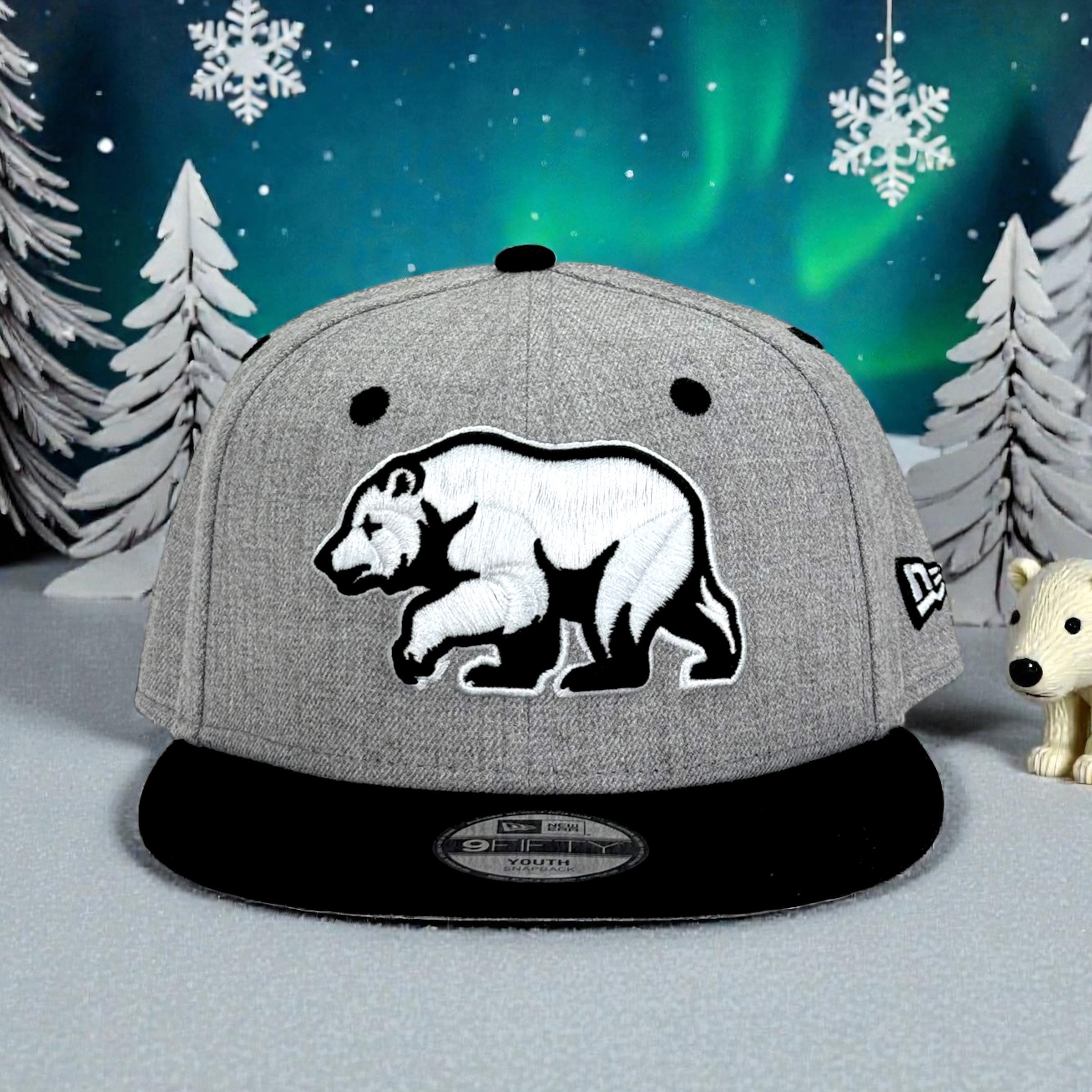 Bear Explorer - Grey Heather & Black 9Fifty Snapback (Kids) - Front