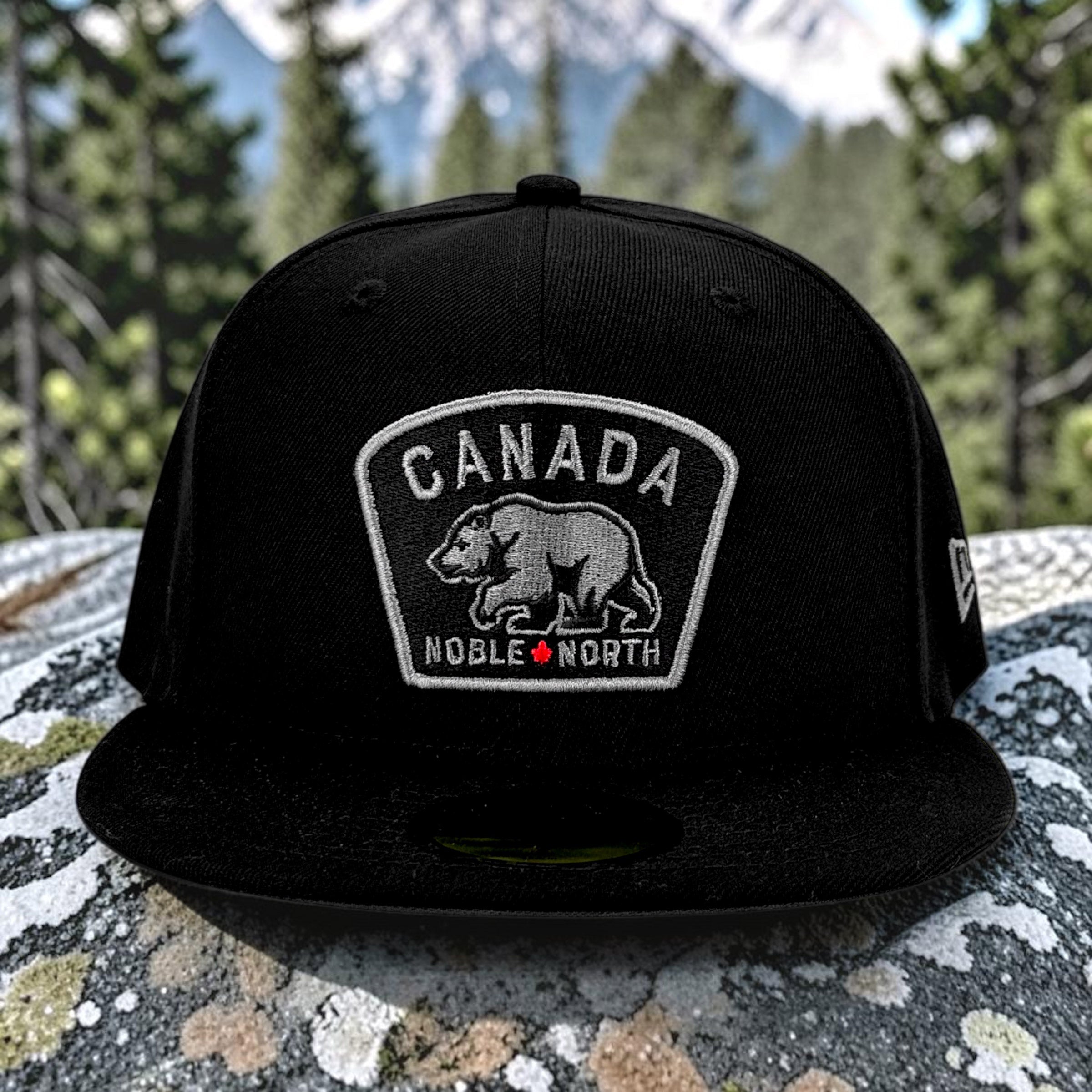 Noble North - Canada Badge - Black New Era 59Fifty (Graphite) - Front
