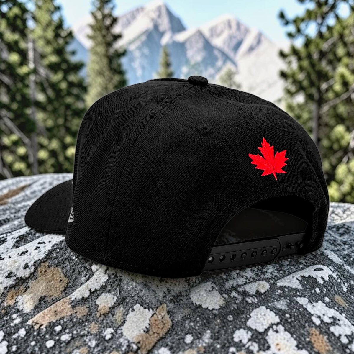 Noble North - Canada Badge - Black New Era 9Forty A-Frame Snapback (Graphite) - Back