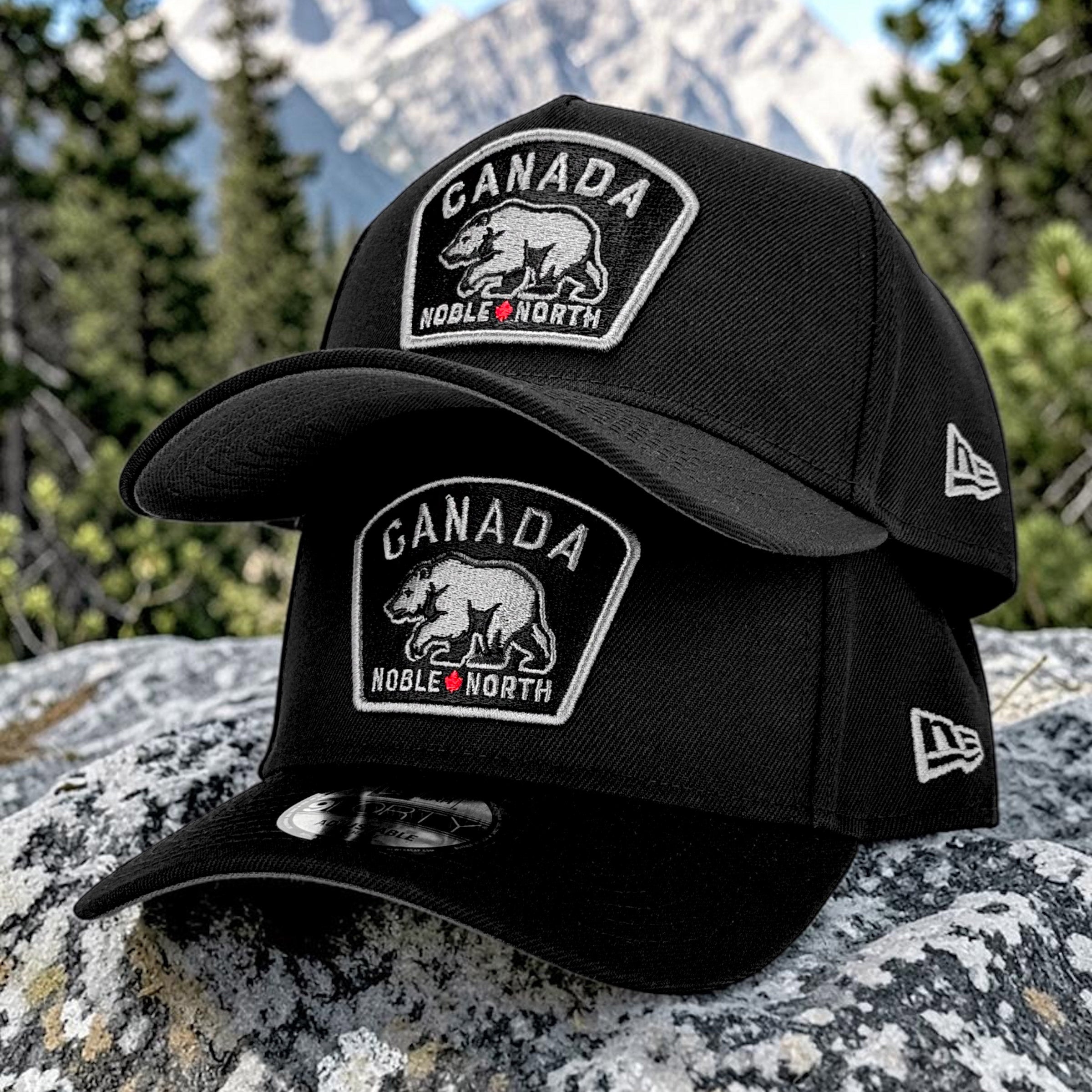 Noble North - Canada Badge - Black New Era 9Forty A-Frame Snapback (Graphite) - Undervisor