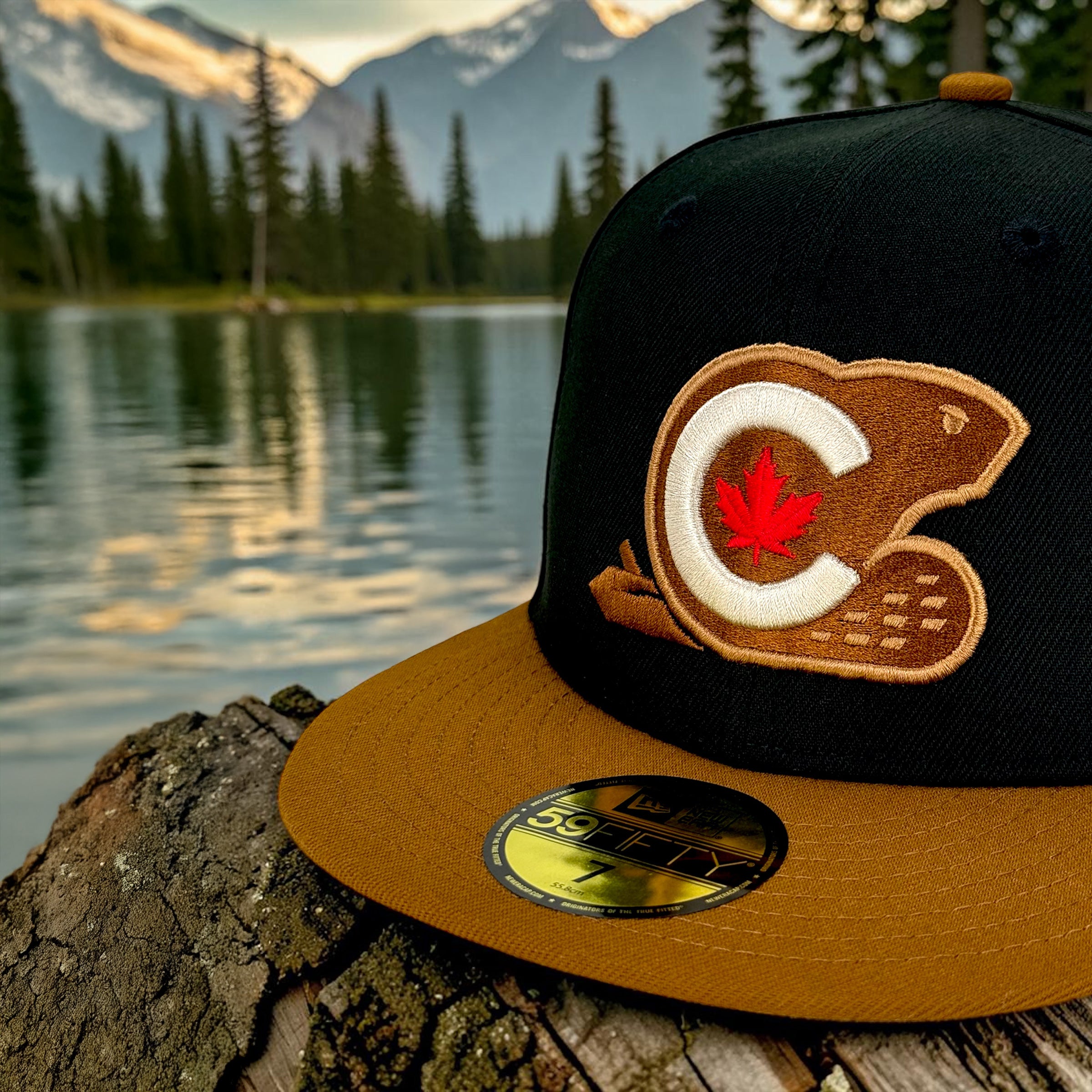 Canadian Beaver - Black & Brown New Era 59Fifty - Close Up