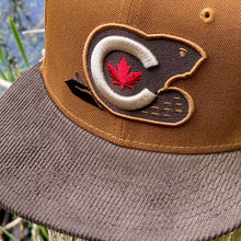 Load image into Gallery viewer, Canadian Beaver - Brown &amp; Walnut Corduroy New Era 59Fifty - Close Up
