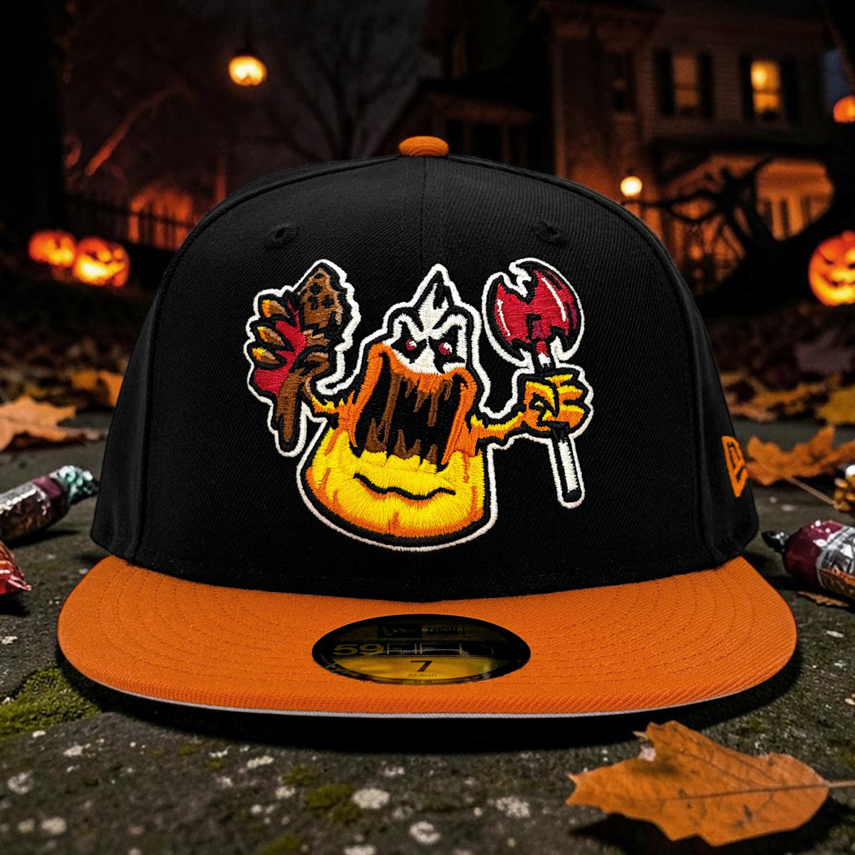 Candy Corn's Revenge - Black & Vintage Orange New Era 59Fifty - Front