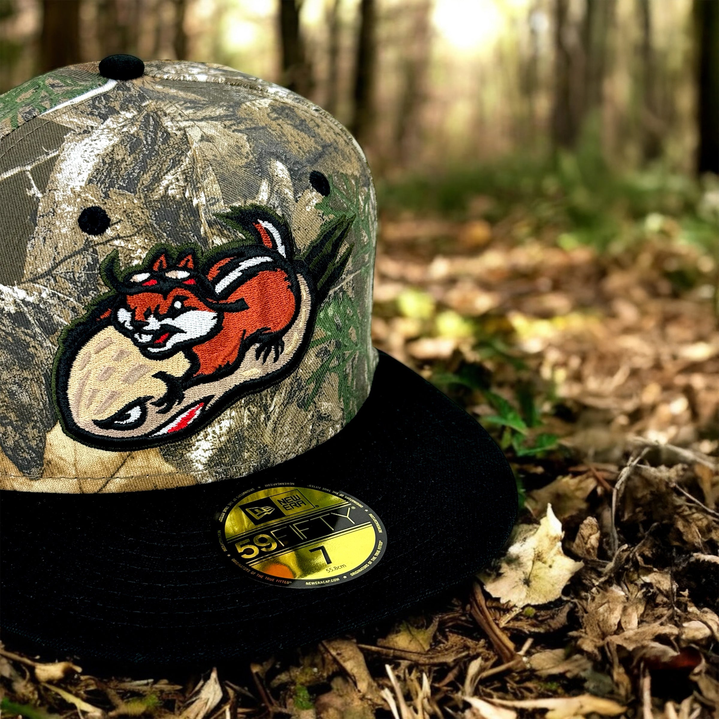 Peanut Squadron - Realtree & Black New Era 59Fifty - Close Up
