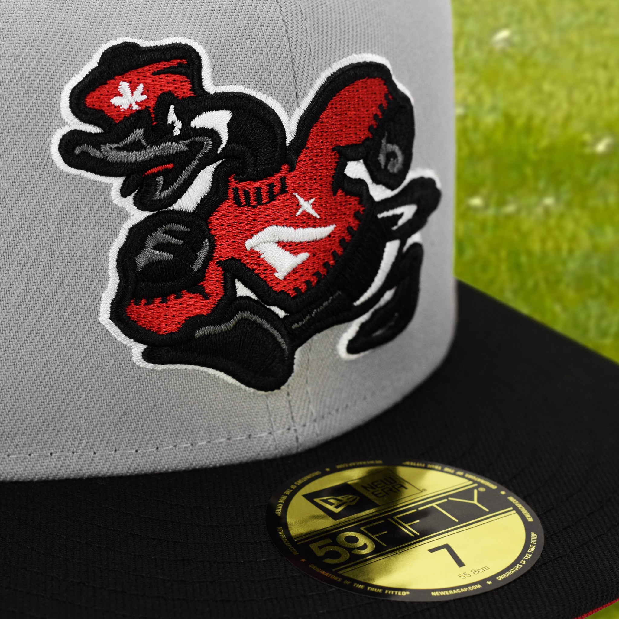 Goose Mascot - Grey & Black New Era 59Fifty - Close Up