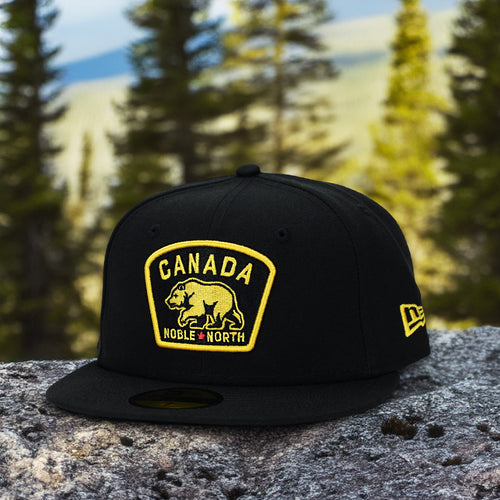 Noble North - Canada Badge - Black New Era 59Fifty (Gold) - Front