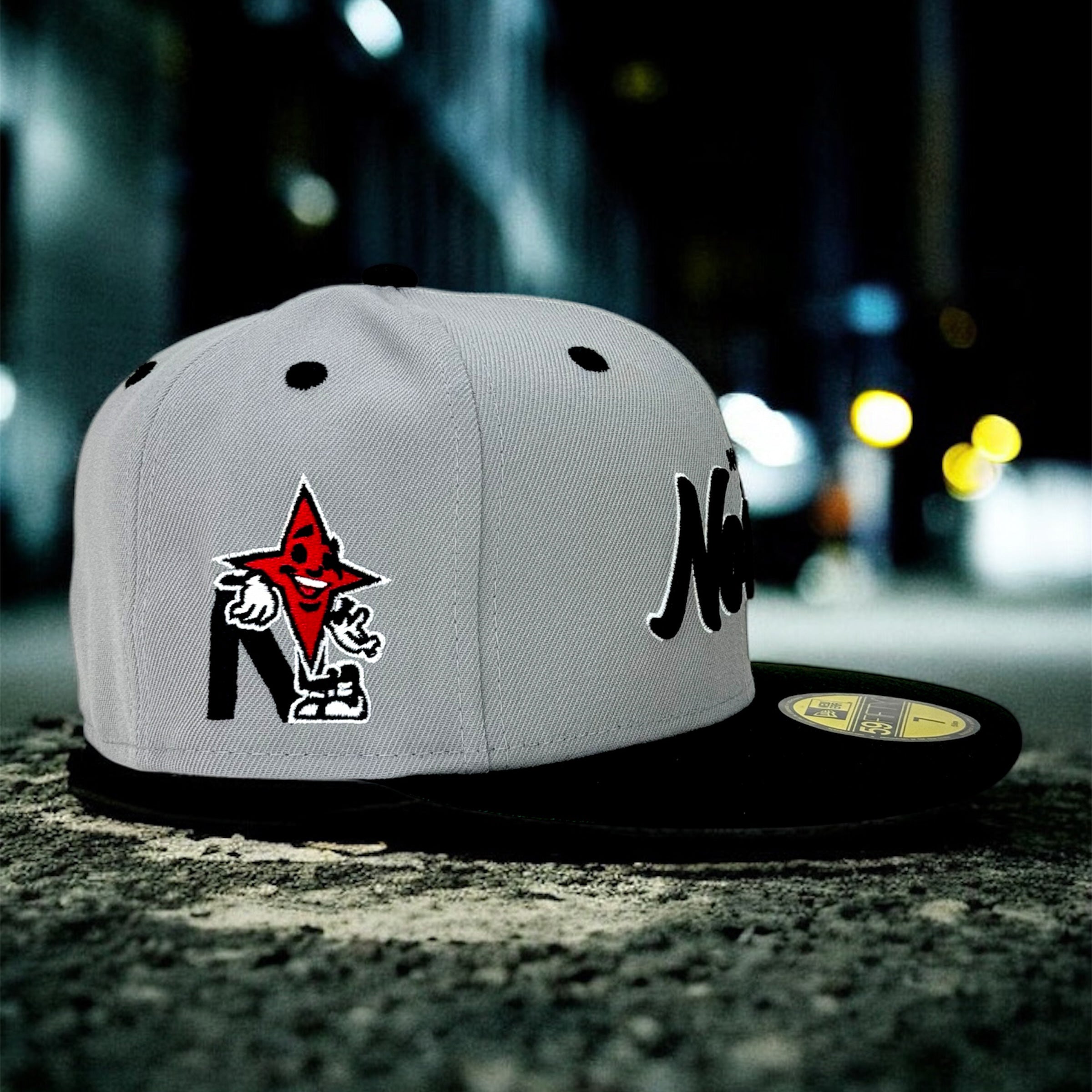 North Script - Grey & Black New Era 59Fifty - Side