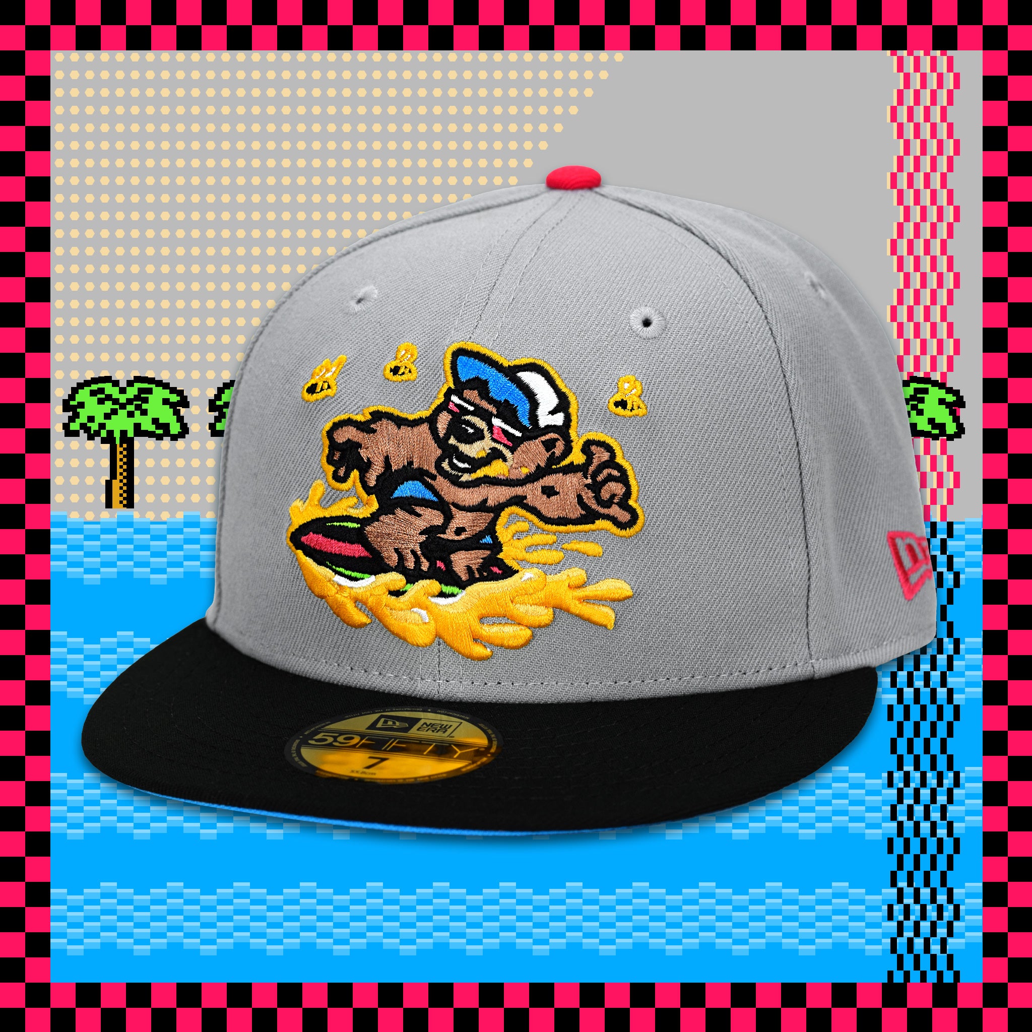 Honey Surfers - Grey & Black New Era 59Fifty - Front