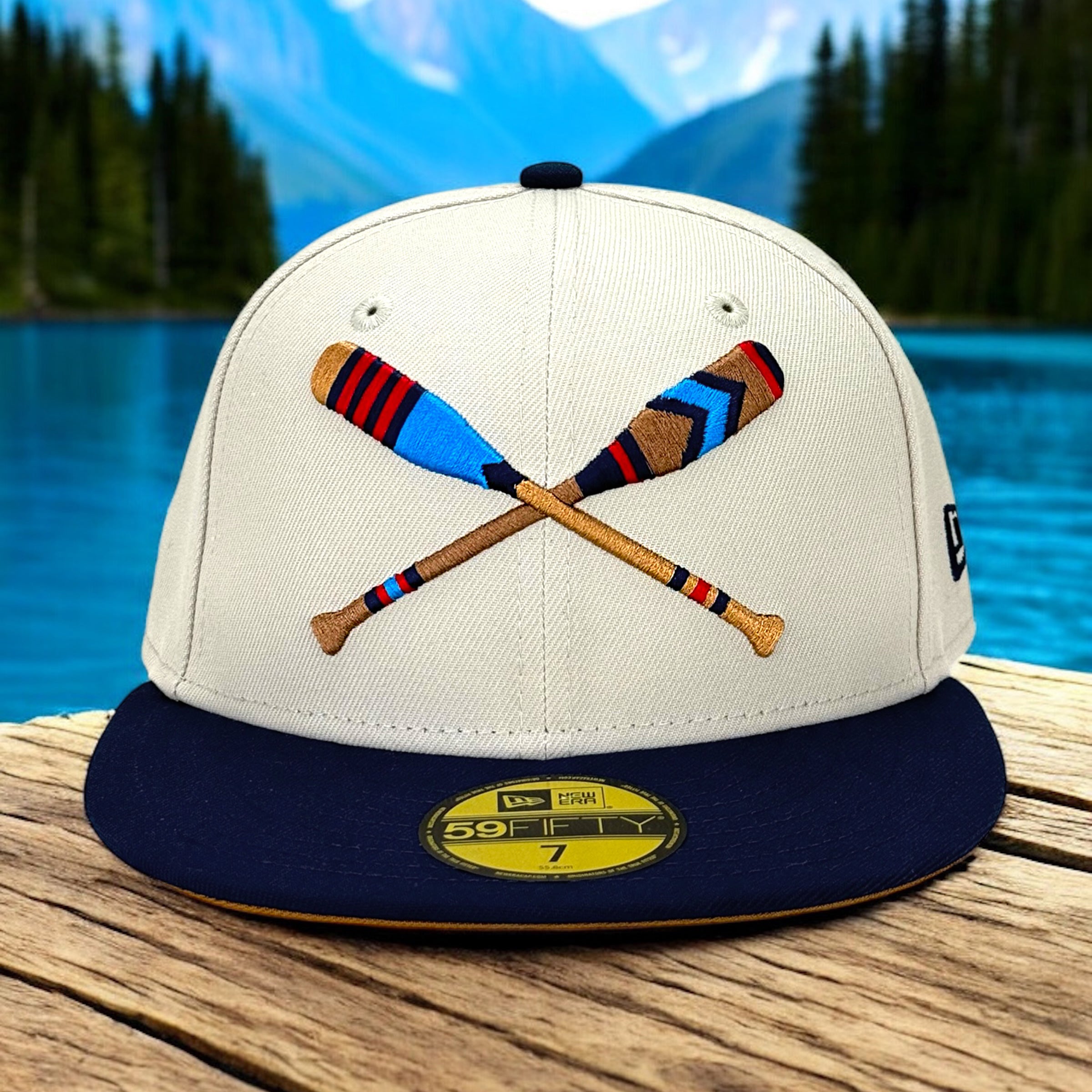 Lake Paddles - Stone & Lakeside Blue New Era 59Fifty - Front