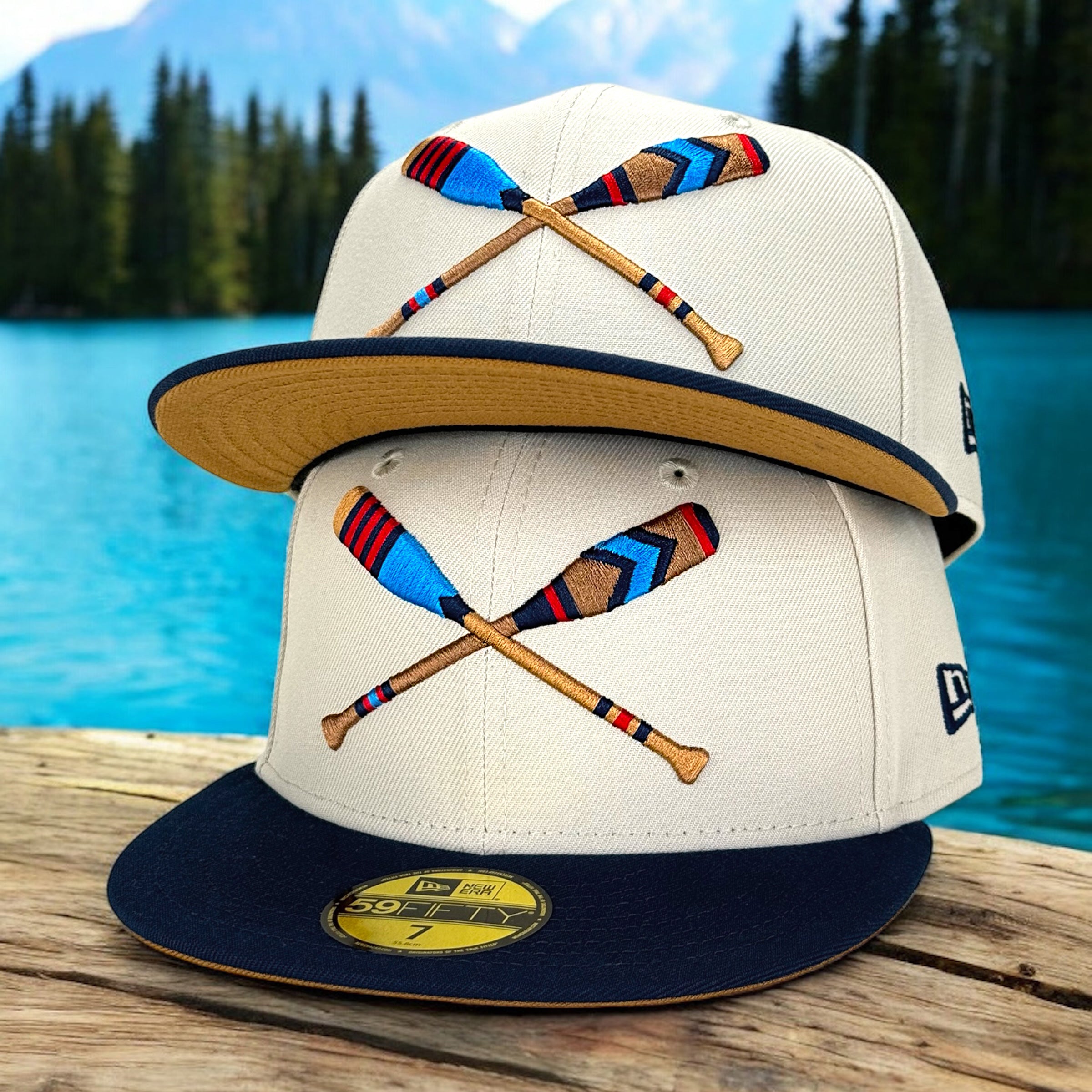 Lake Paddles - Stone & Lakeside Blue New Era 59Fifty - Undervisor