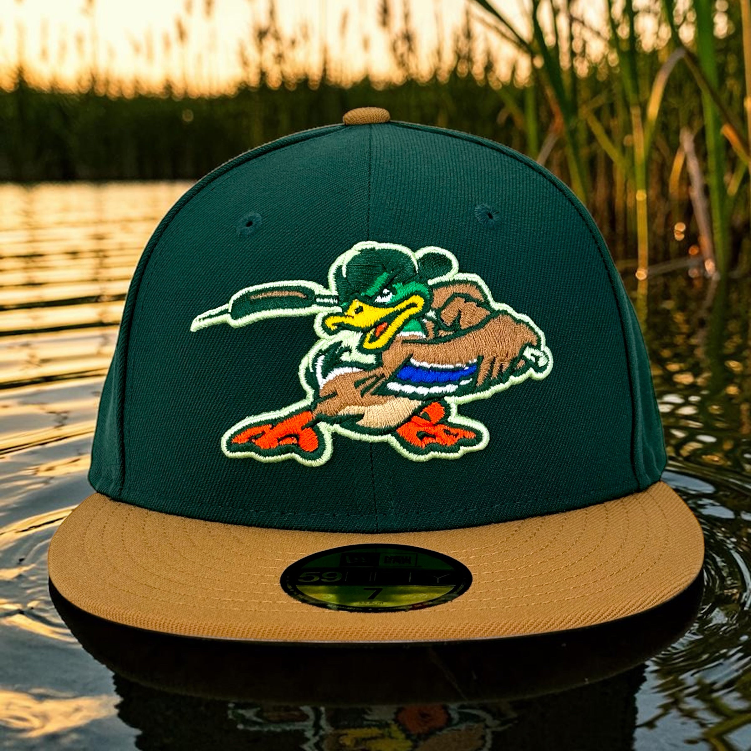 Marshland Mallards - Dark Green & Light Bronze New Era 59Fifty - Front