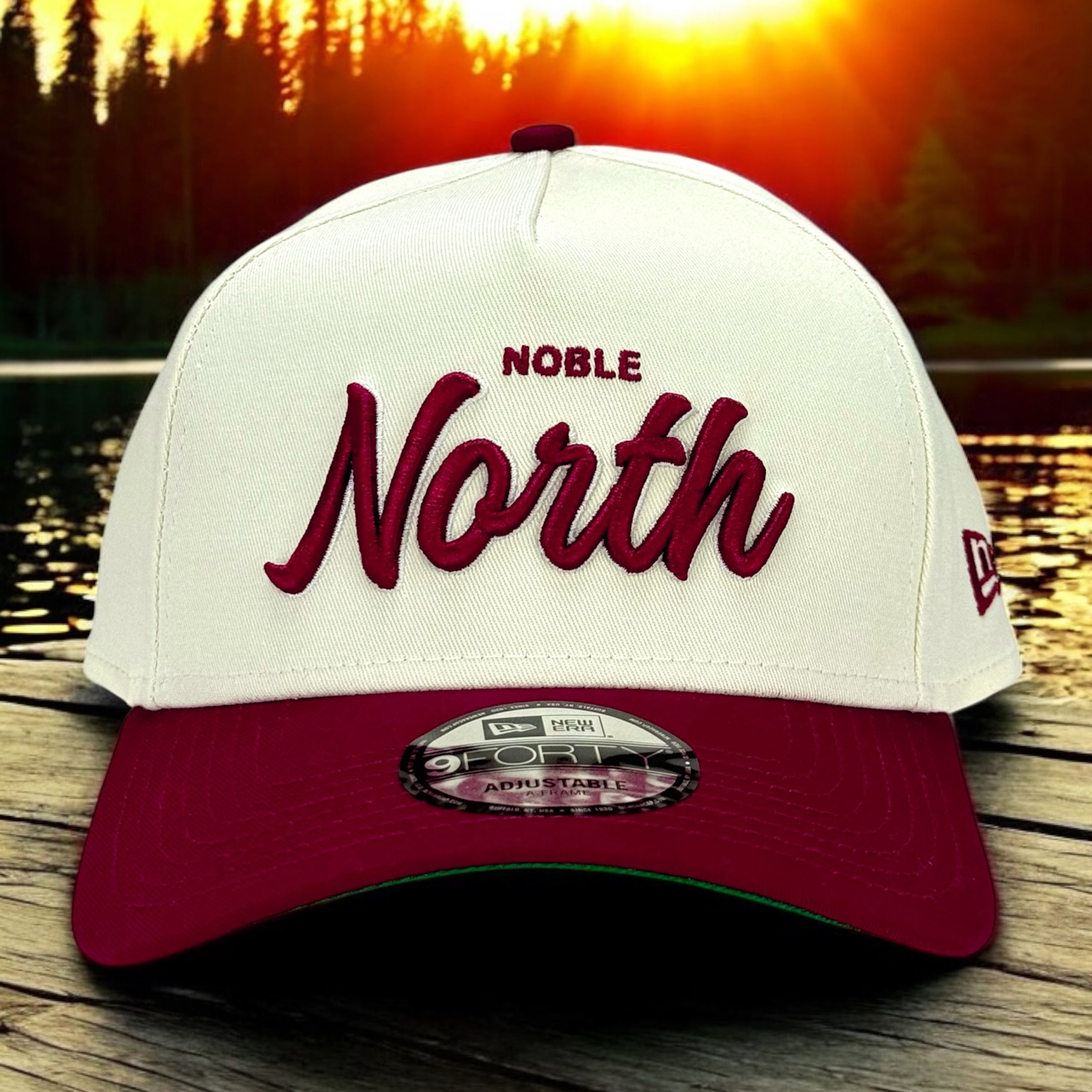 North Script - Chrome & Cardinal New Era 9Forty A-Frame Snapback - Front