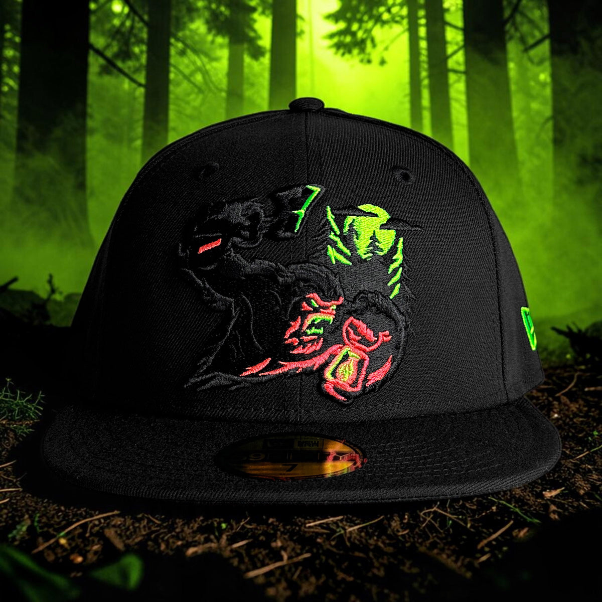 Sasquatch - Blackout Neon New Era 59Fifty - Front