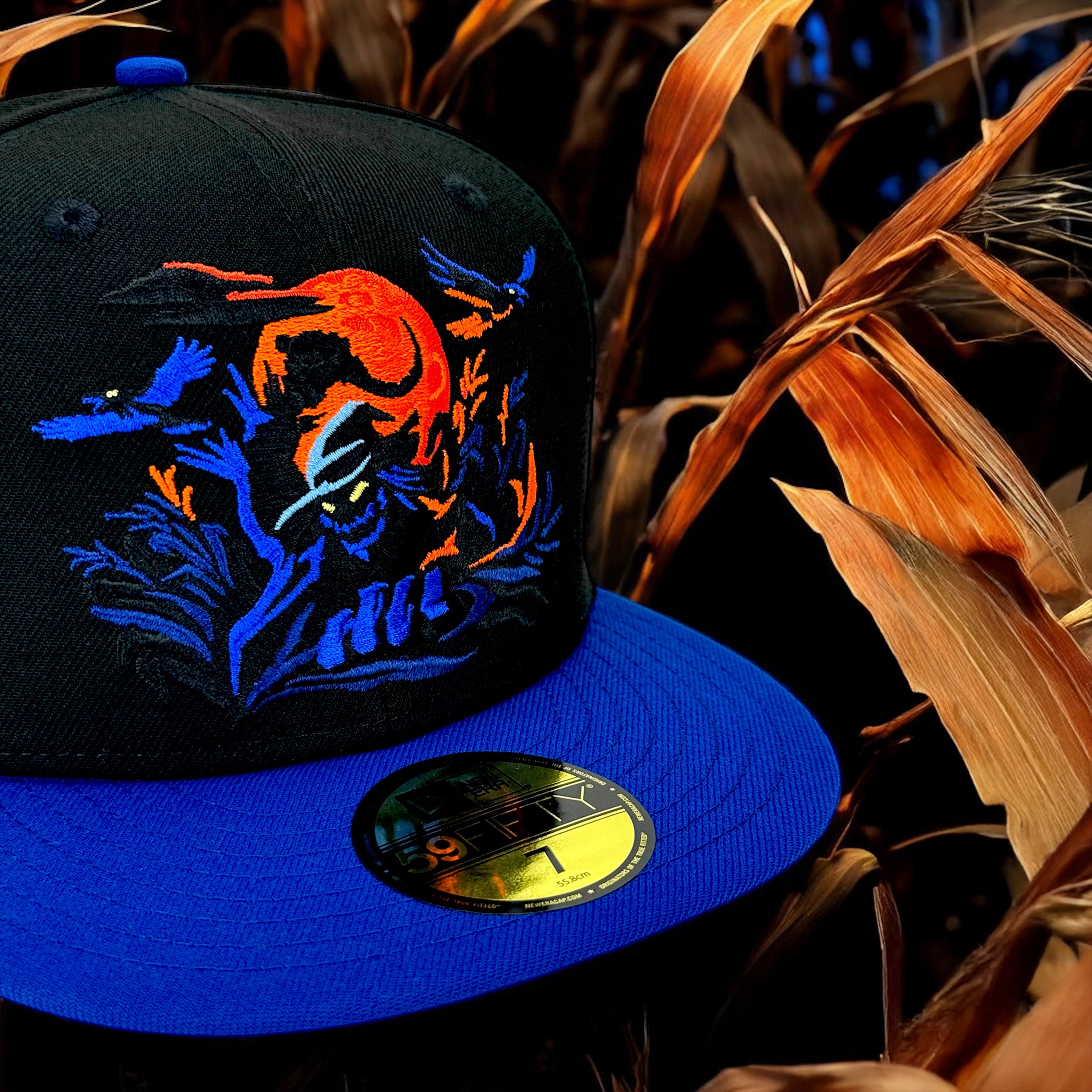 Scarecrow's Harvest - Black & Royal New Era 59Fifty - Close Up