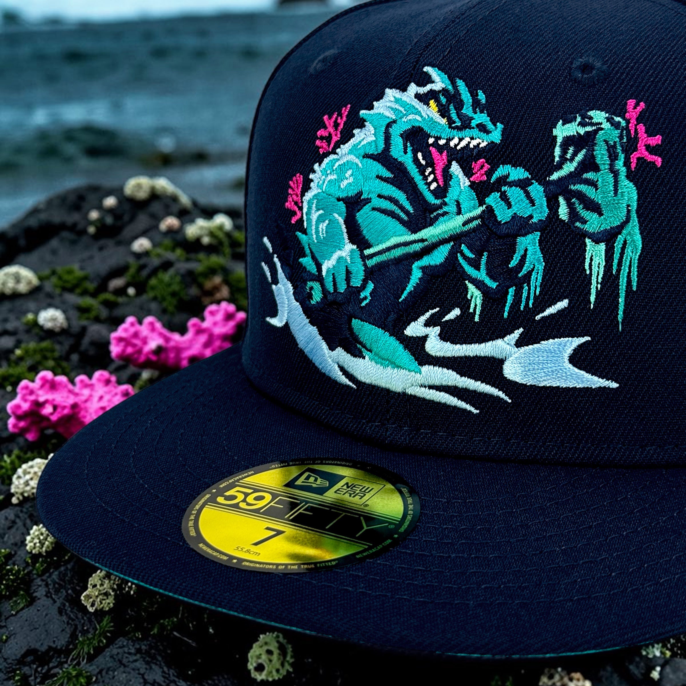 Sea Creature - Oceanside Blue New Era 59Fifty - Close Up