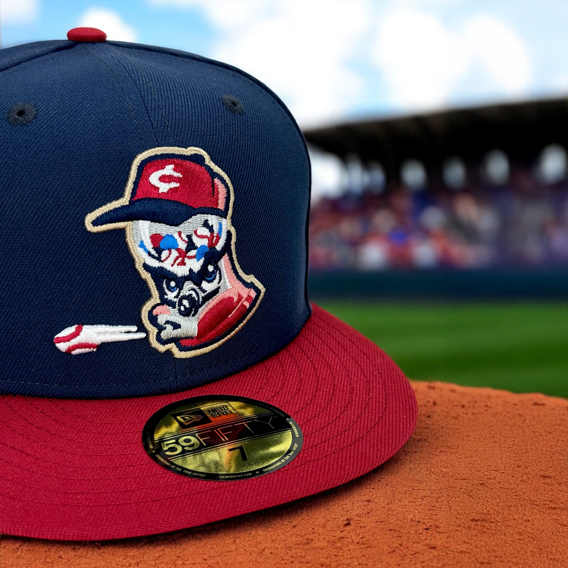 Spitballers - Oceanside & Pinot Red New Era 59Fifty - Close Up