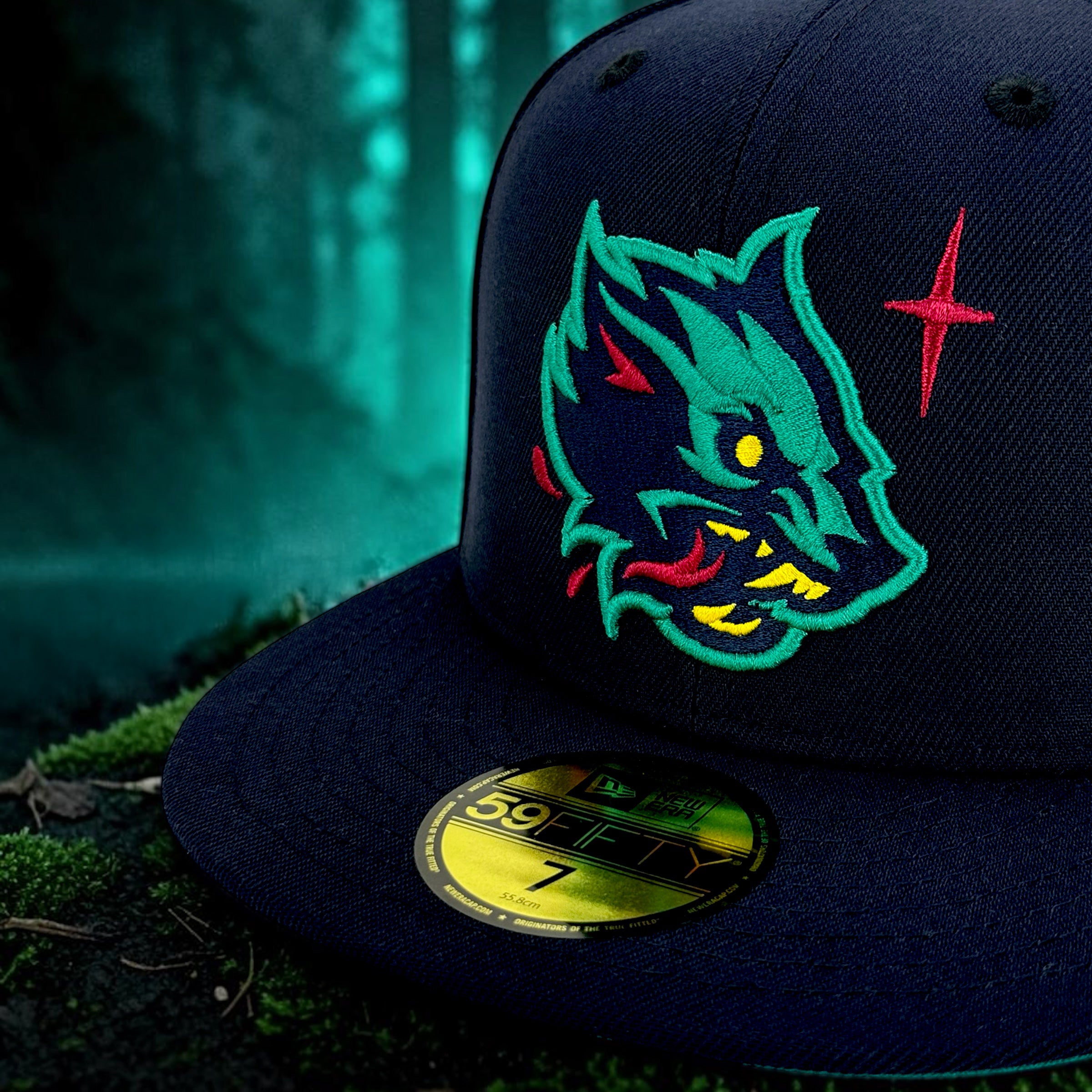 Northwest Wolf - Navy New Era 59Fifty - Close Up