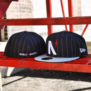 Noble North - North Star - Black Pinstripe & Grey New Era 59Fifty - Front & Back
