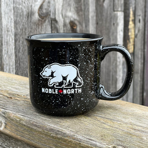 Bear Explorer - Black Speckled Mug