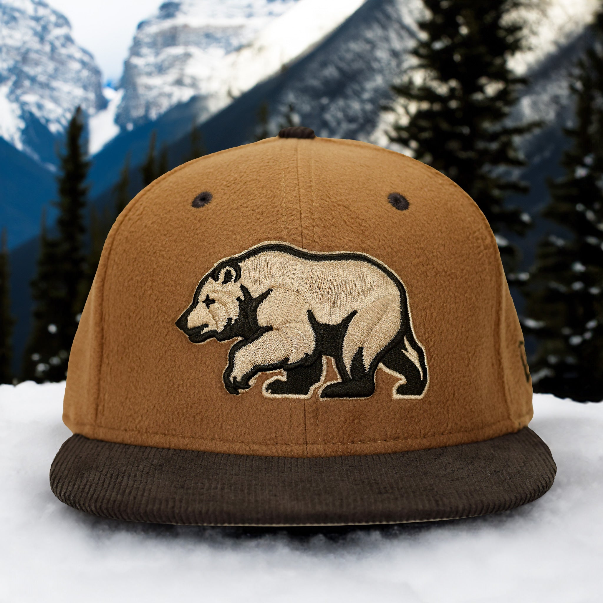 Bear Explorer - Bronze Micro Fleece & Walnut Corduroy New Era 59Fifty - Front