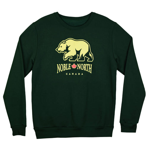 Bear Explorer - Dark Green Crewneck Sweater