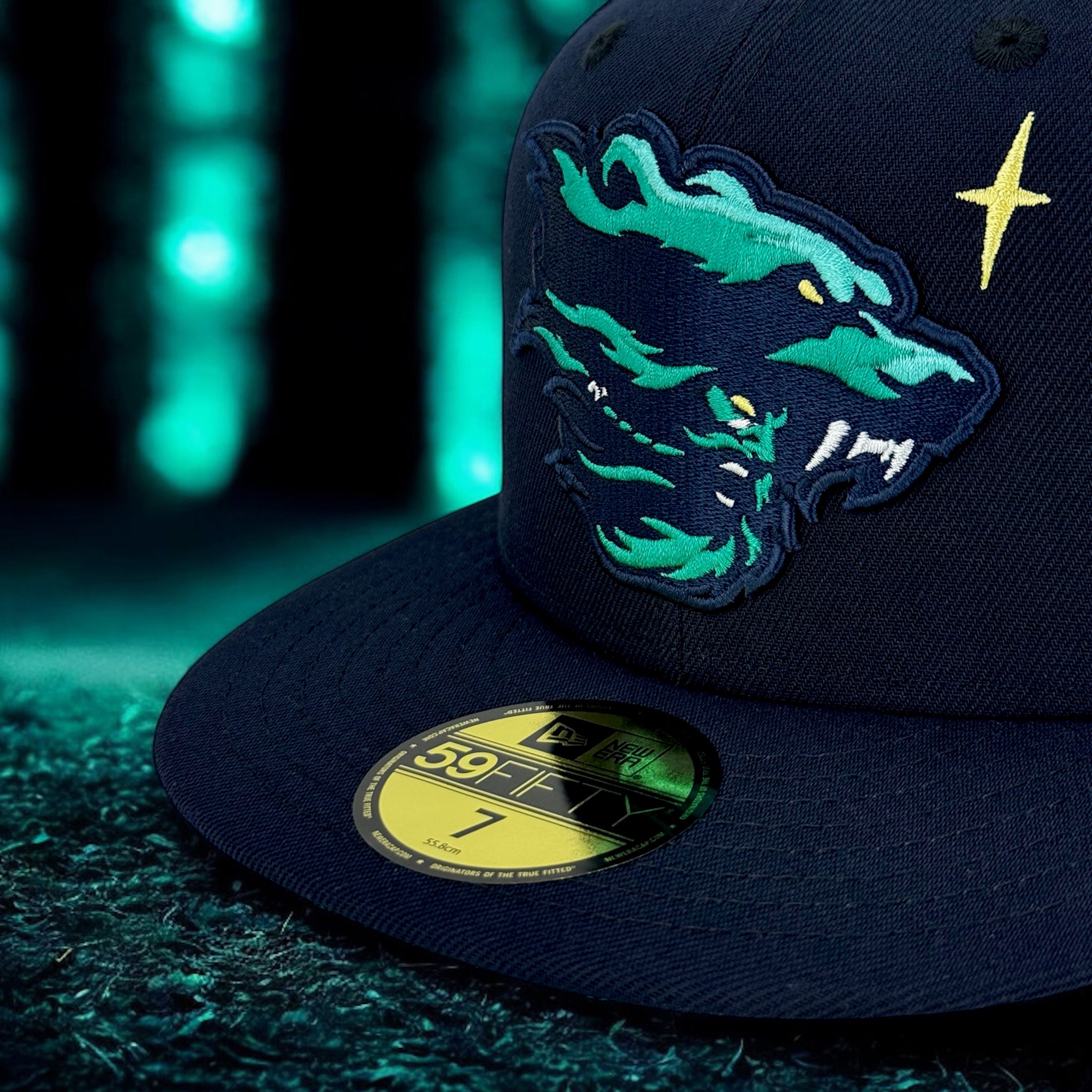 Bear Warrior - Navy New Era 59Fifty - Close Up