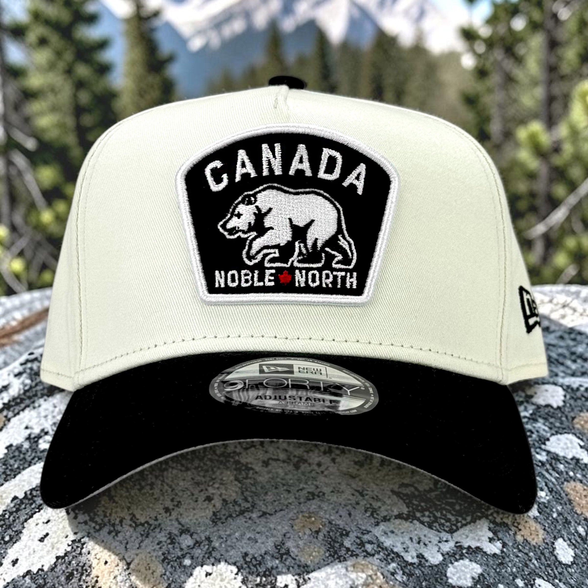 Canada Badge - Chrome & Black New Era 9Forty A-Frame Snapback - Front