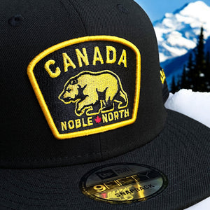 Noble North - Canada Badge - Black New Era 9Fifty Mesh Snapback - Close Up