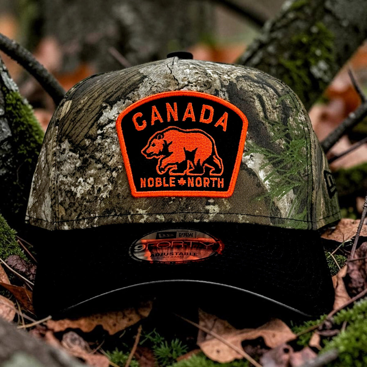 Noble North - Canada Badge - Realtree APX & Black New Era 9Forty A-Frame Snapback - Front