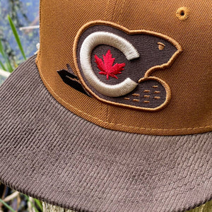 Canadian Beaver - Brown & Walnut Corduroy New Era 59Fifty - Close Up