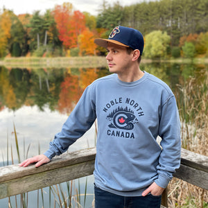 Canadian Beaver - Lakeside Blue Vintage Crewneck Sweater - Side