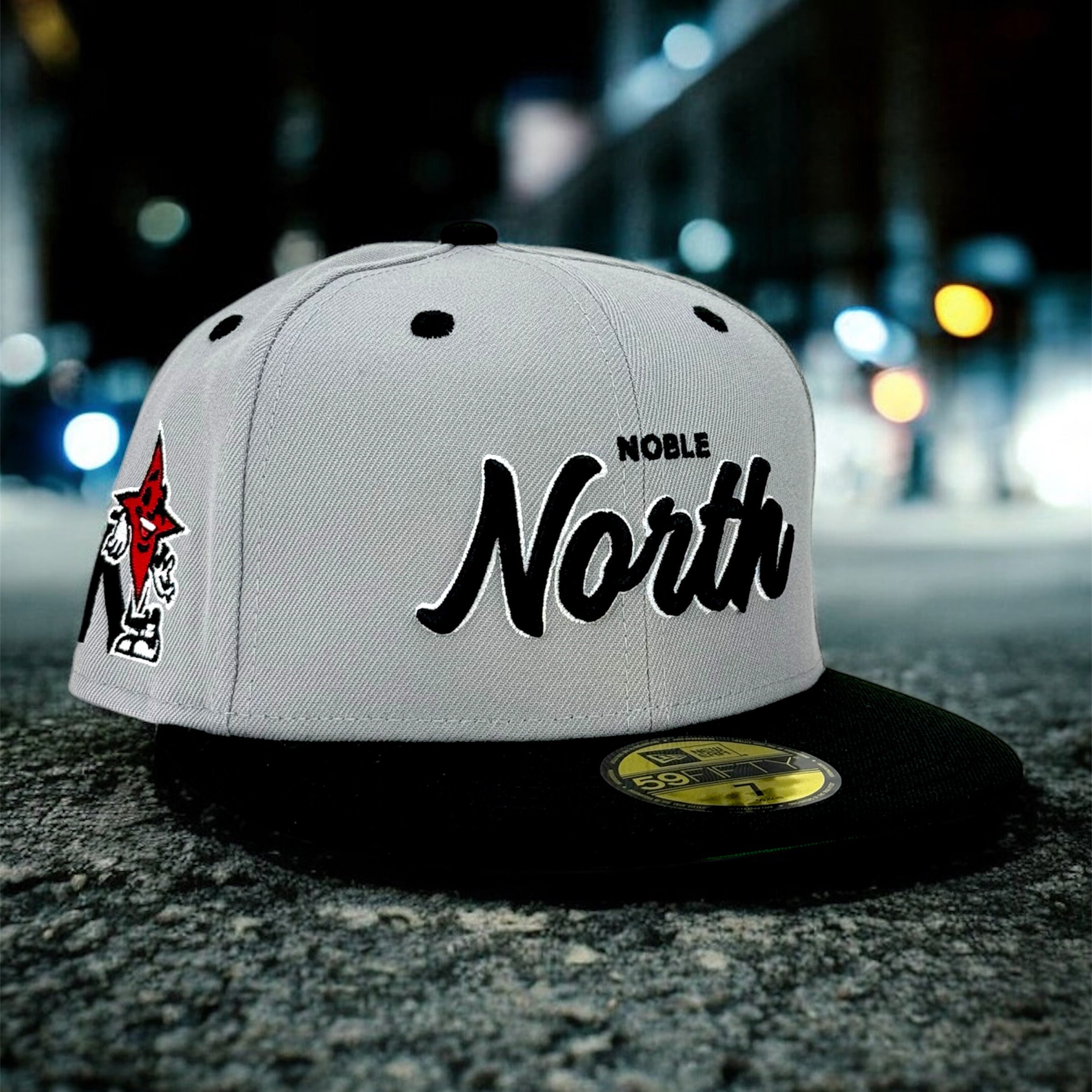 North Script - Grey & Black New Era 59Fifty - Front