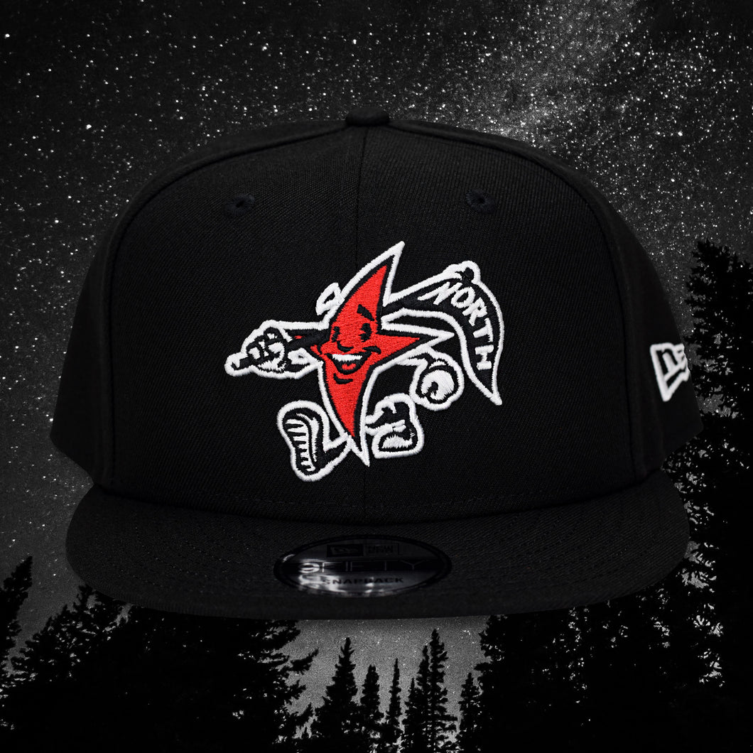 North Star Mascot - Black 9Fifty Snapback Hat - Front