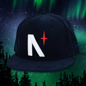 North Star - Navy Corduroy New Era 59Fifty - Front