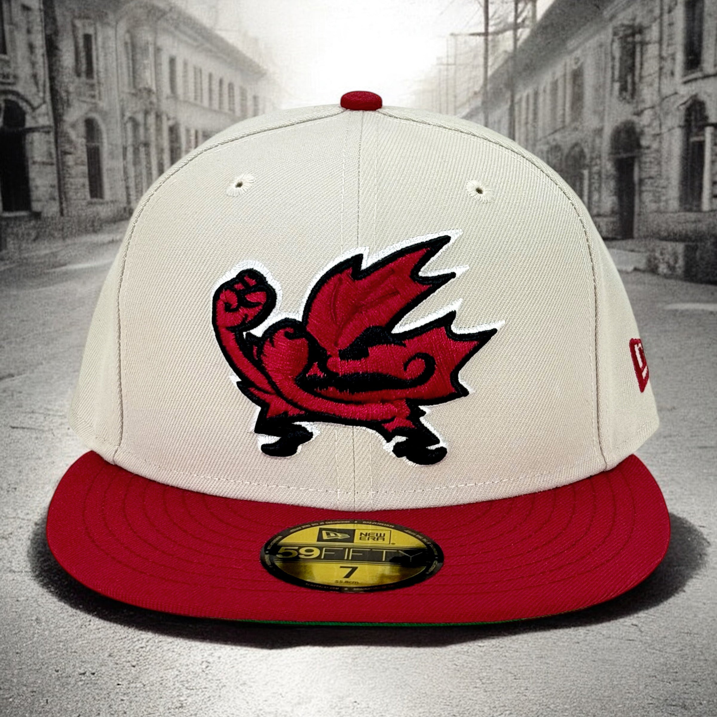 Fighting Maples - Stone & Vintage Red New Era 59Fifty - Front
