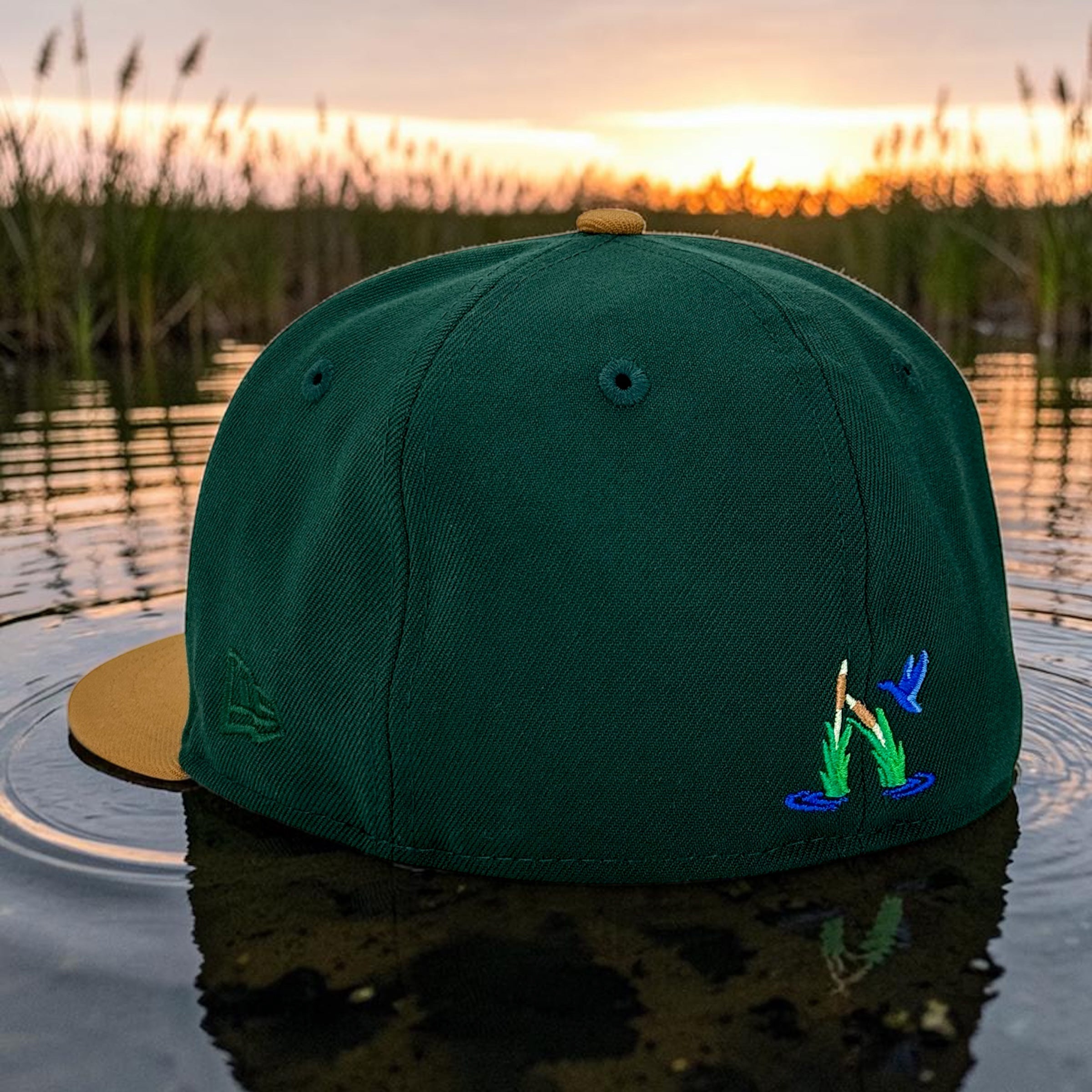 Marshland Mallards - Dark Green & Light Bronze New Era 59Fifty - Back