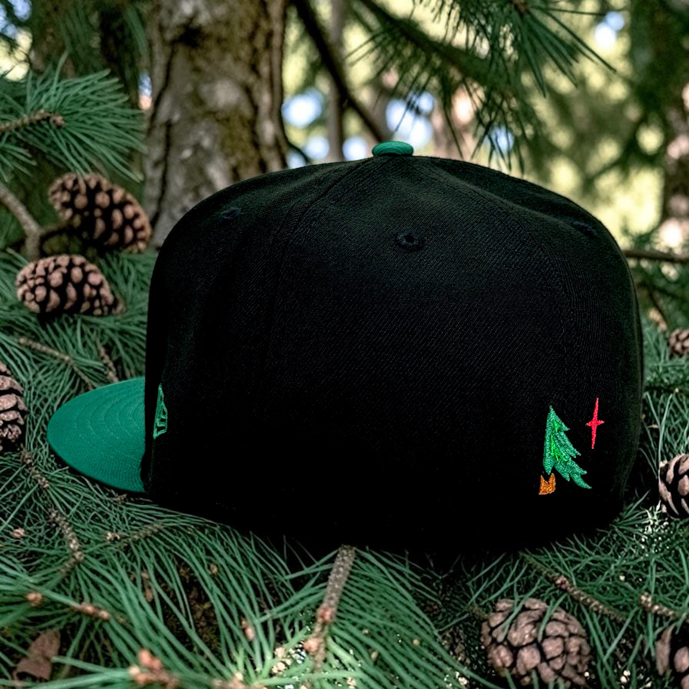 Noble Pines - Black & Emerald Green New Era 59Fifty - Back