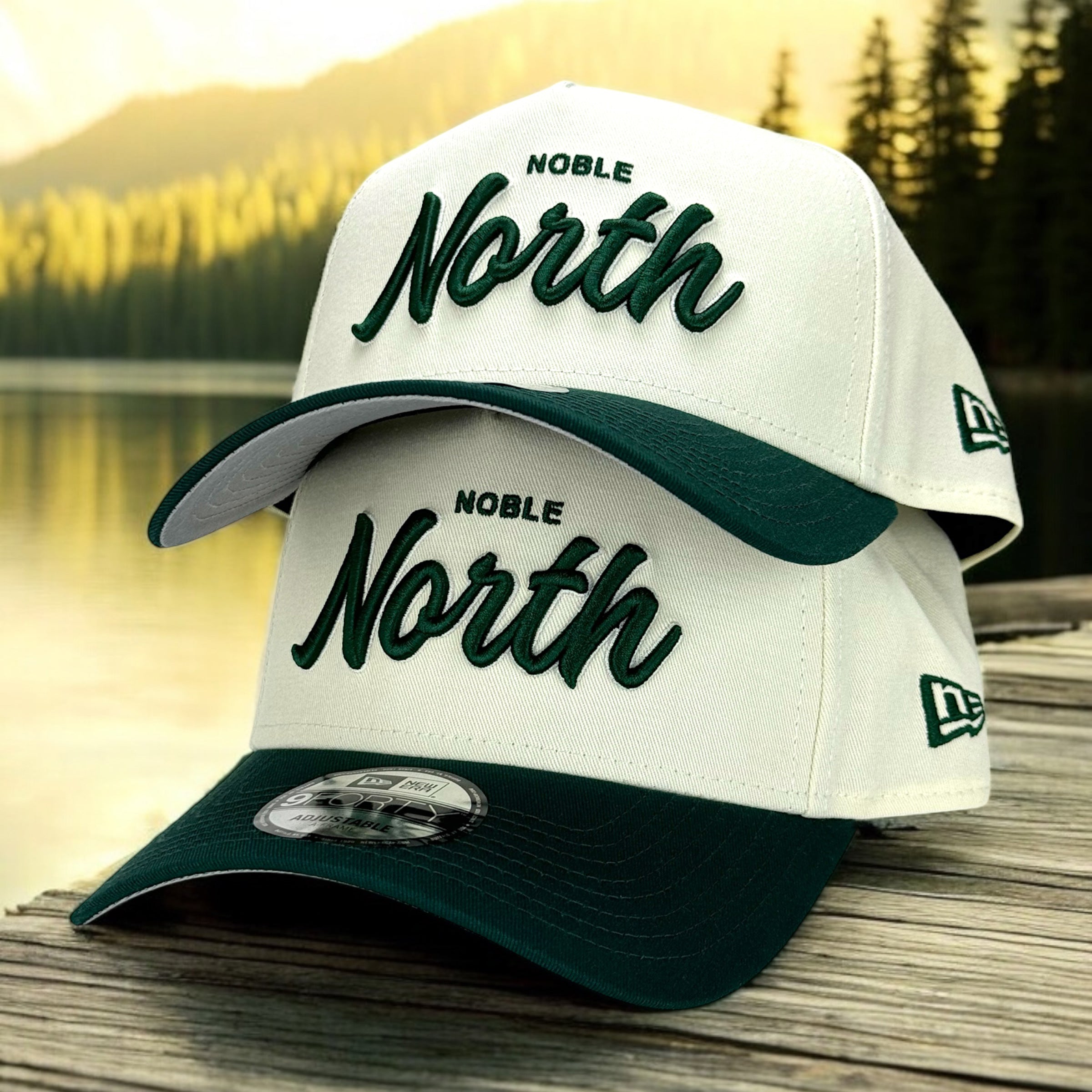 North Script - Chrome & Dark Green New Era 9Forty A-Frame Snapback