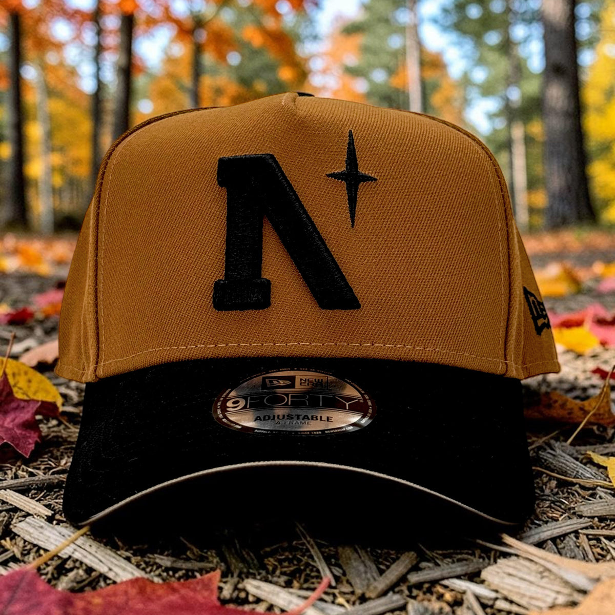North Star - Heritage - Brown & Black New Era 9Forty A-Frame Snapback - Front