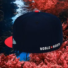Load image into Gallery viewer, North Star - Oceanside Blue &amp; Coral New Era 59Fifty - Back
