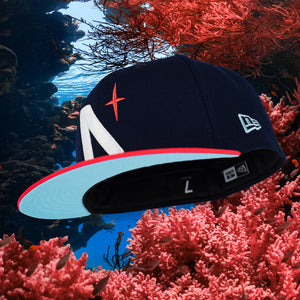 North Star - Oceanside Blue & Coral New Era 59Fifty - Undervisor
