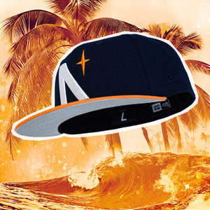 North Star - Oceanside Blue & Light Orange New Era 59Fifty - Undervisor