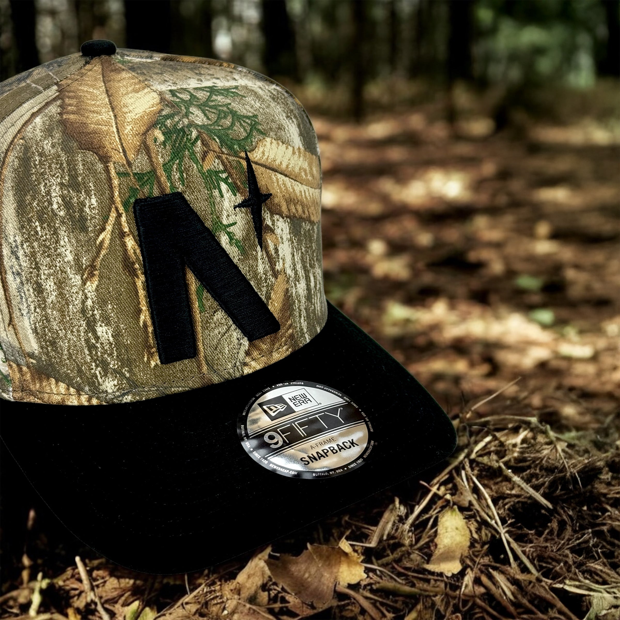 North Star - Realtree & Black New Era 9Fifty A-Frame Snapback - Close Up