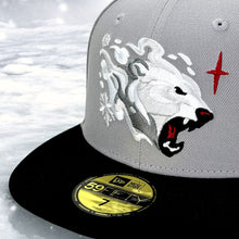 Load image into Gallery viewer, Polar Bear - Grey &amp; Black New Era 59Fifty - Close Up
