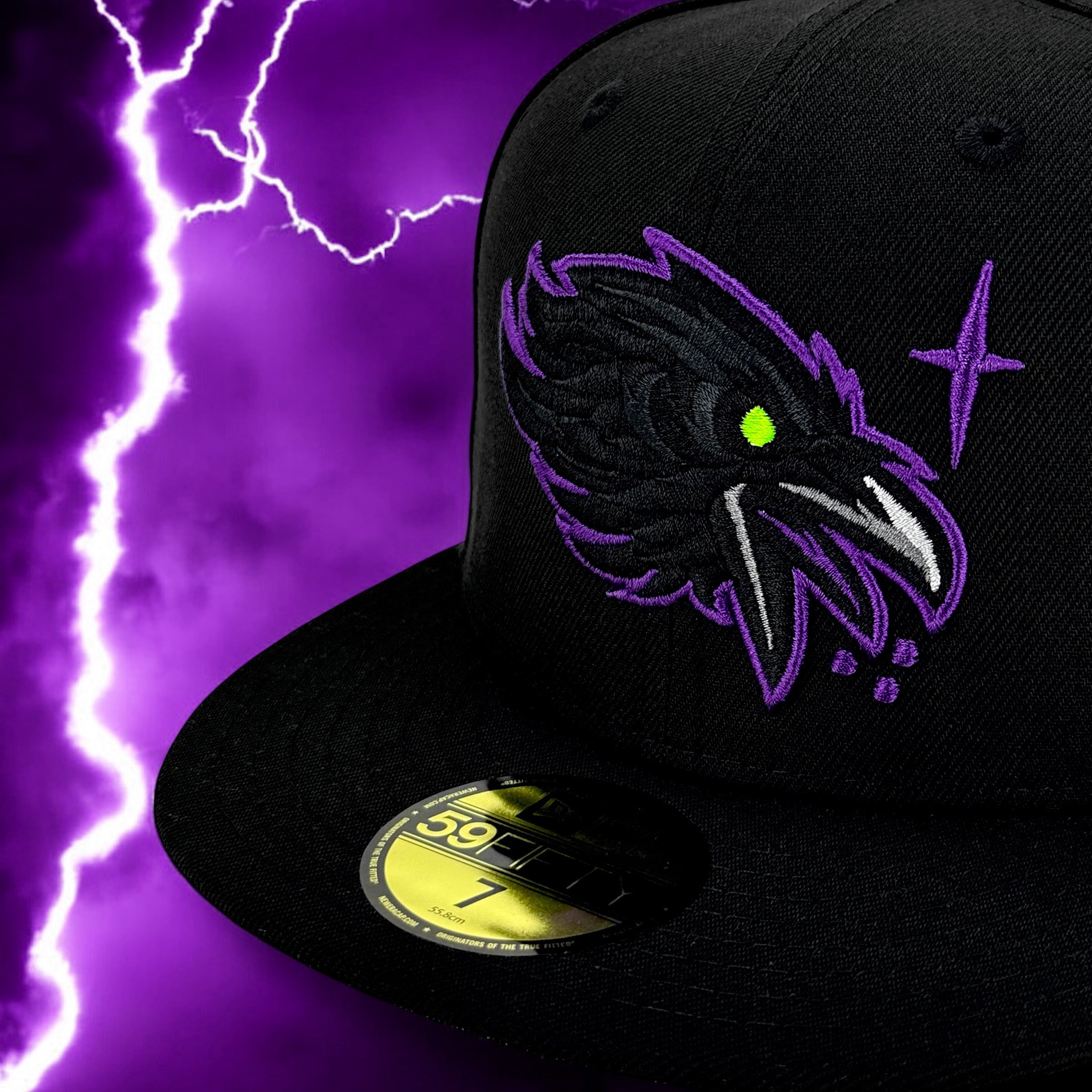 Raven III - Black New Era 59Fifty - Close Up