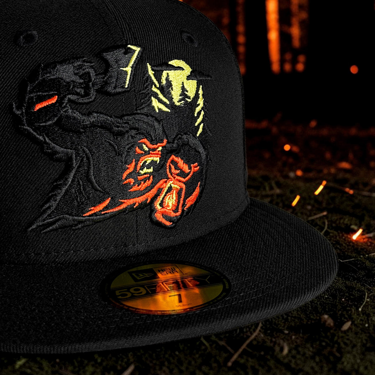 Sasquatch - Blackout New Era 59Fifty - Close Up