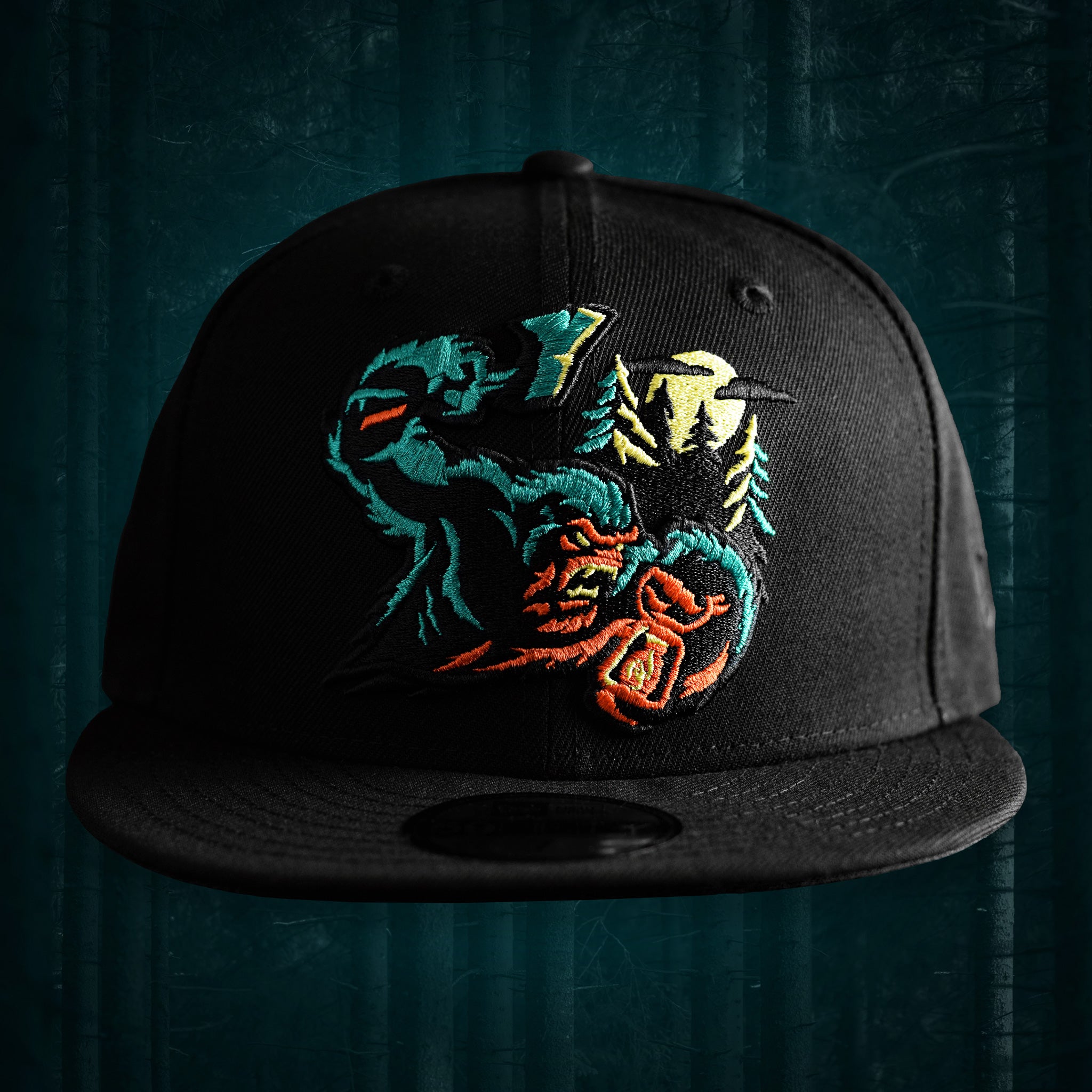 Sasquatch - Black 9Fifty Snapback w/ Aqua UV - Front