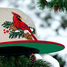 Load image into Gallery viewer, Winter Cardinal - Stone &amp; Red New Era 59Fifty - Close Up
