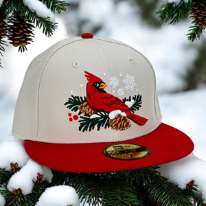 Winter Cardinal - Stone & Red New Era 59Fifty - Front